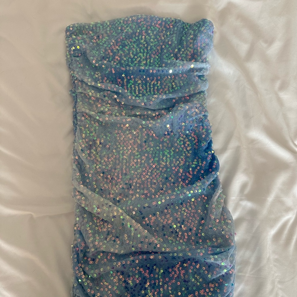 Selfie Leslie Blue Sequin Dress